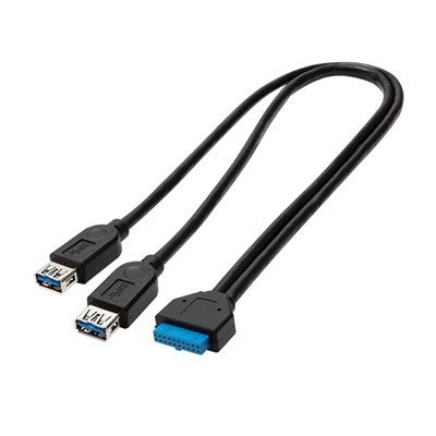 Emaplaadi 20 kontaktiga kahe USB A emase kaabliga