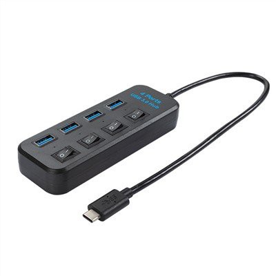 USB C To 4 porti USB 3.0 JAOTUR koos individuaalse lülitiga