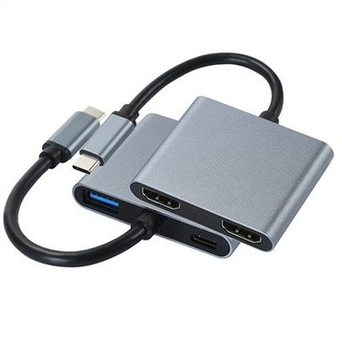 USB C - Kahe HDMI naisadapter 1 USB3-ga.0 Port ja PD-port